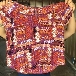 warm toned patterned shirt